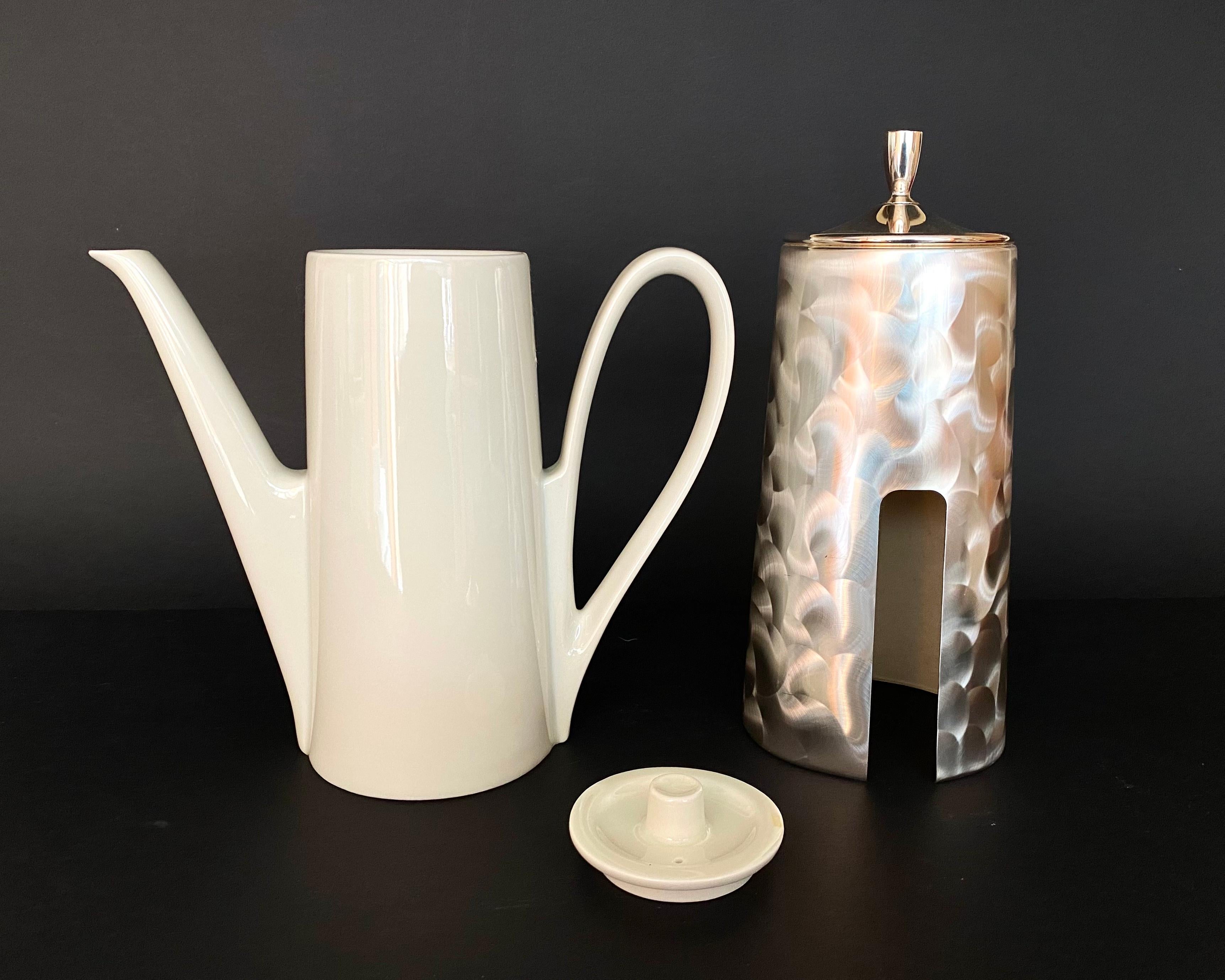 Vintage Coffee/Tea Set Porcelain Teapot, Creamer, Sugar Bowl & Tray Bmf Bavaria For Sale 3