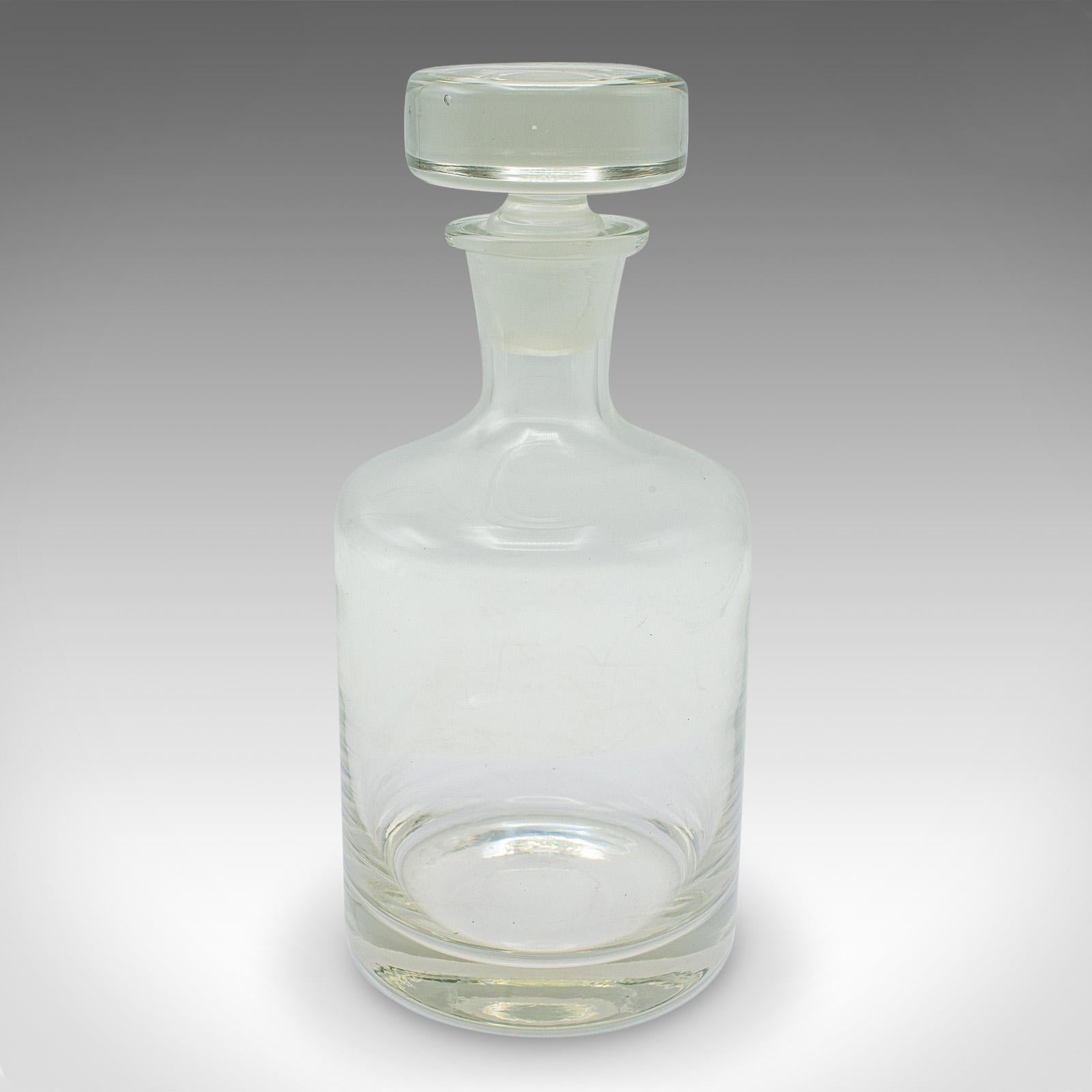 Vintage Cognac Decanter, English, Glass, Spirit Vessel, Mid Century, Circa 1950 In Good Condition For Sale In Hele, Devon, GB