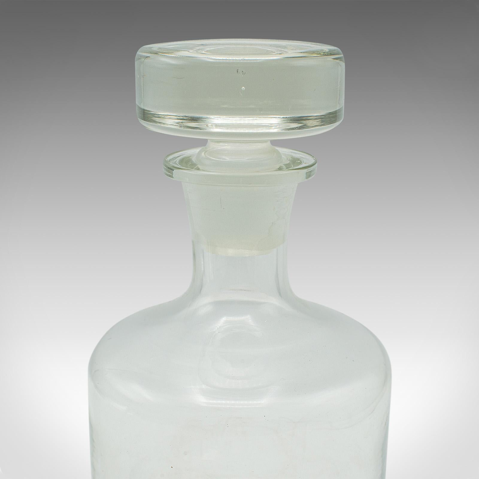Vintage Cognac Decanter, English, Glass, Spirit Vessel, Mid Century, Circa 1950 For Sale 1