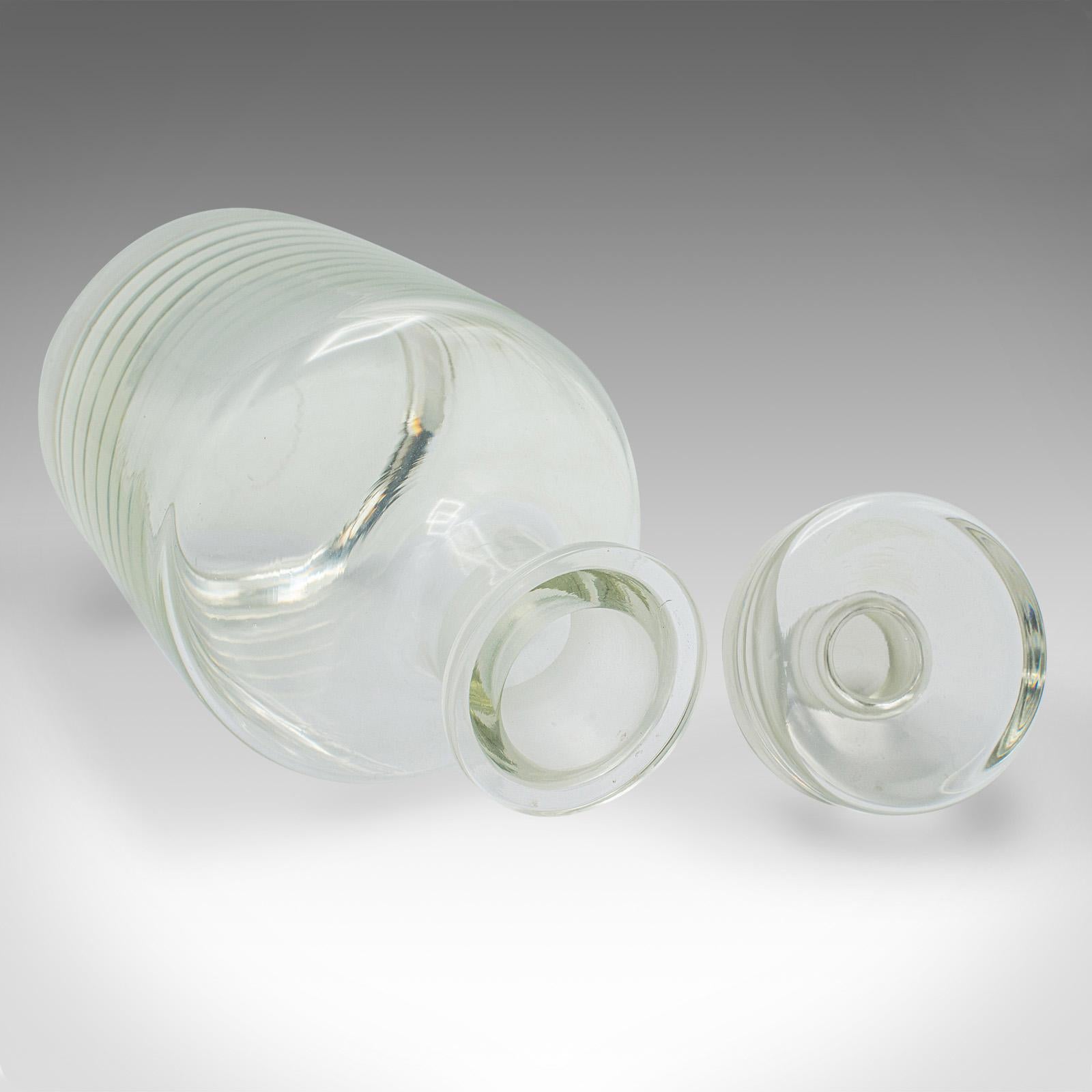 Vintage Cognac Decanter, English, Glass, Spirit Vessel, Mid Century, Circa 1950 For Sale 2