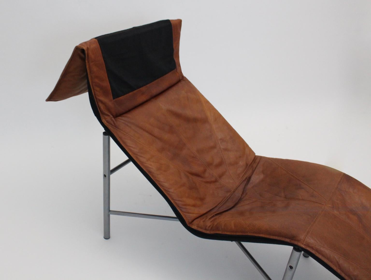 Chaise longue vintage en cuir cognac de Tord Bjorklund, Suède, 1970 en vente 5