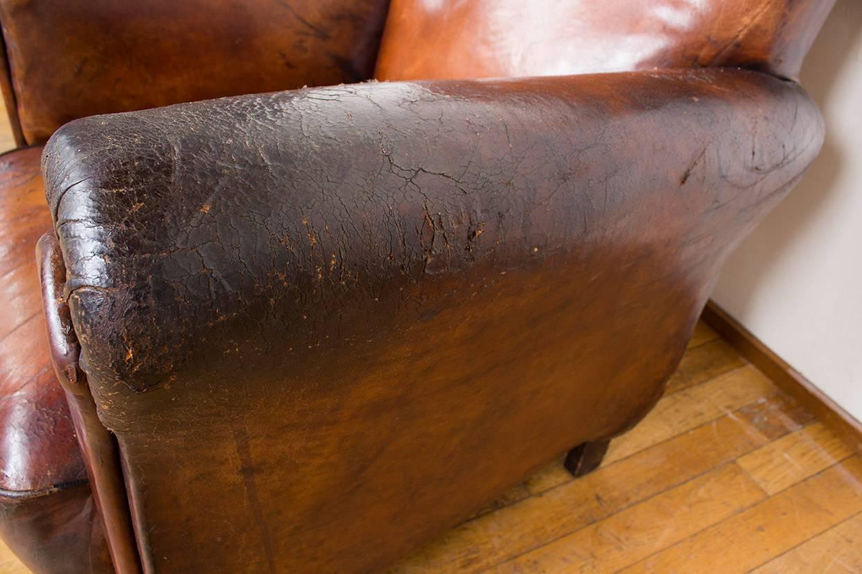 Vintage Cognac Leather Club Chair For Sale 4
