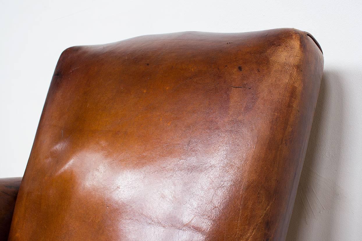 Vintage Cognac Leather Club Chair For Sale 5