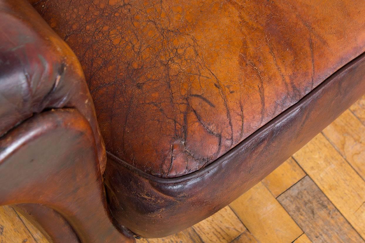 Vintage Cognac Leather Club Chair For Sale 12