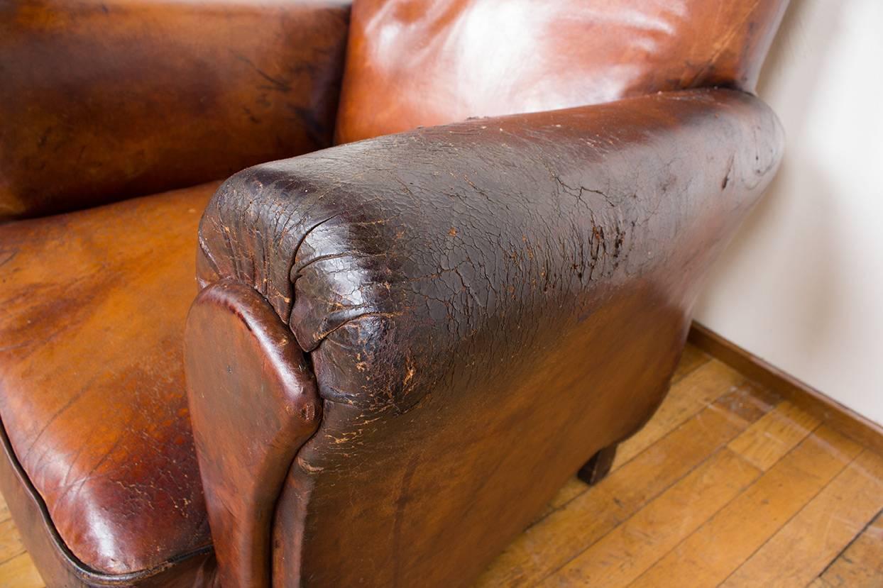 Vintage Cognac Leather Club Chair For Sale 3