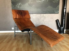 Vintage Cognac Leather Lounge Chair by Tord Bjorklund for Ikea