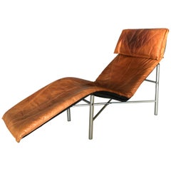 Vintage Cognac Leather Lounge Chair by Tord Bjorklund for Ikea