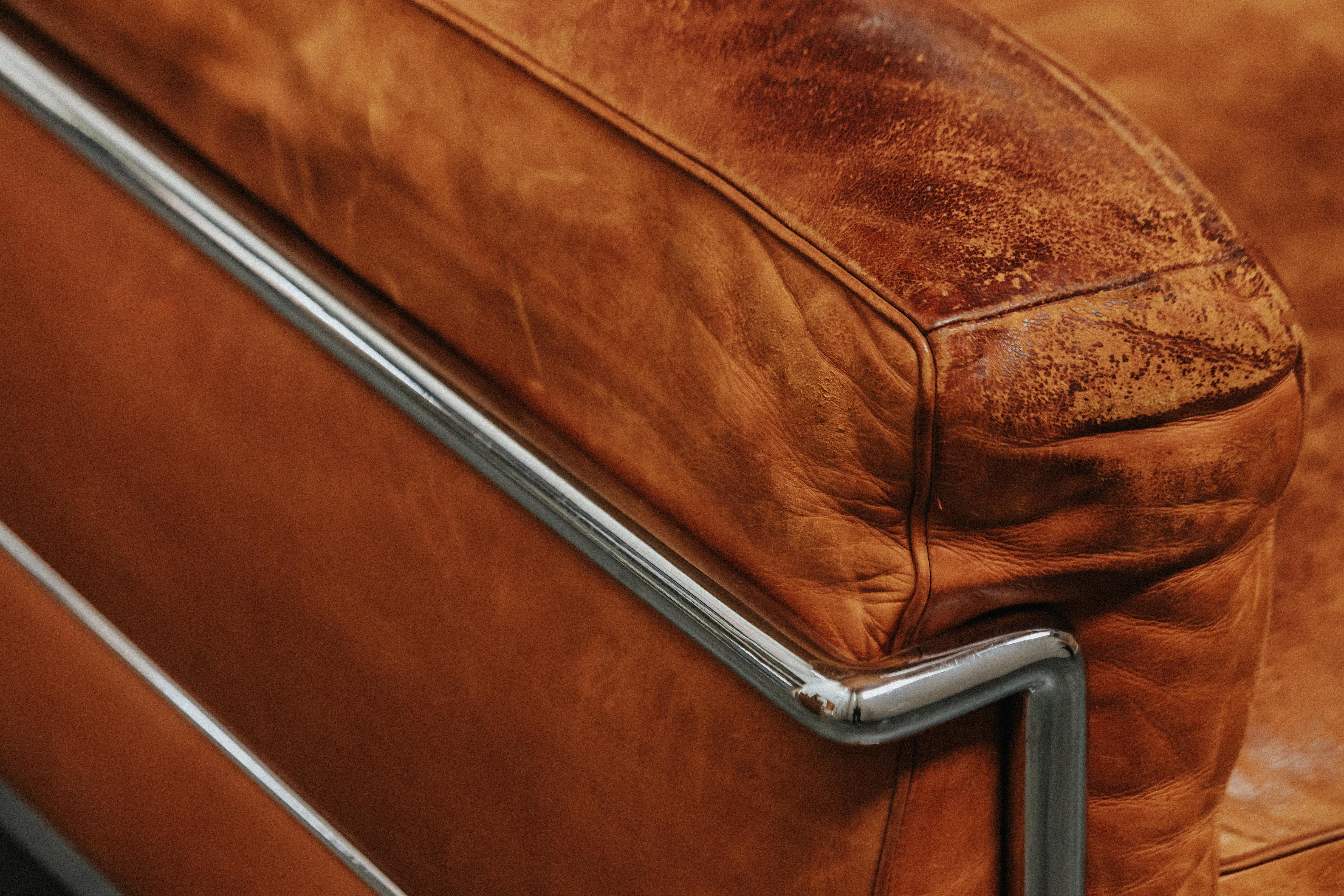 Late 20th Century Vintage Cognac Leather Lounge Chair From France, Circa 1970
