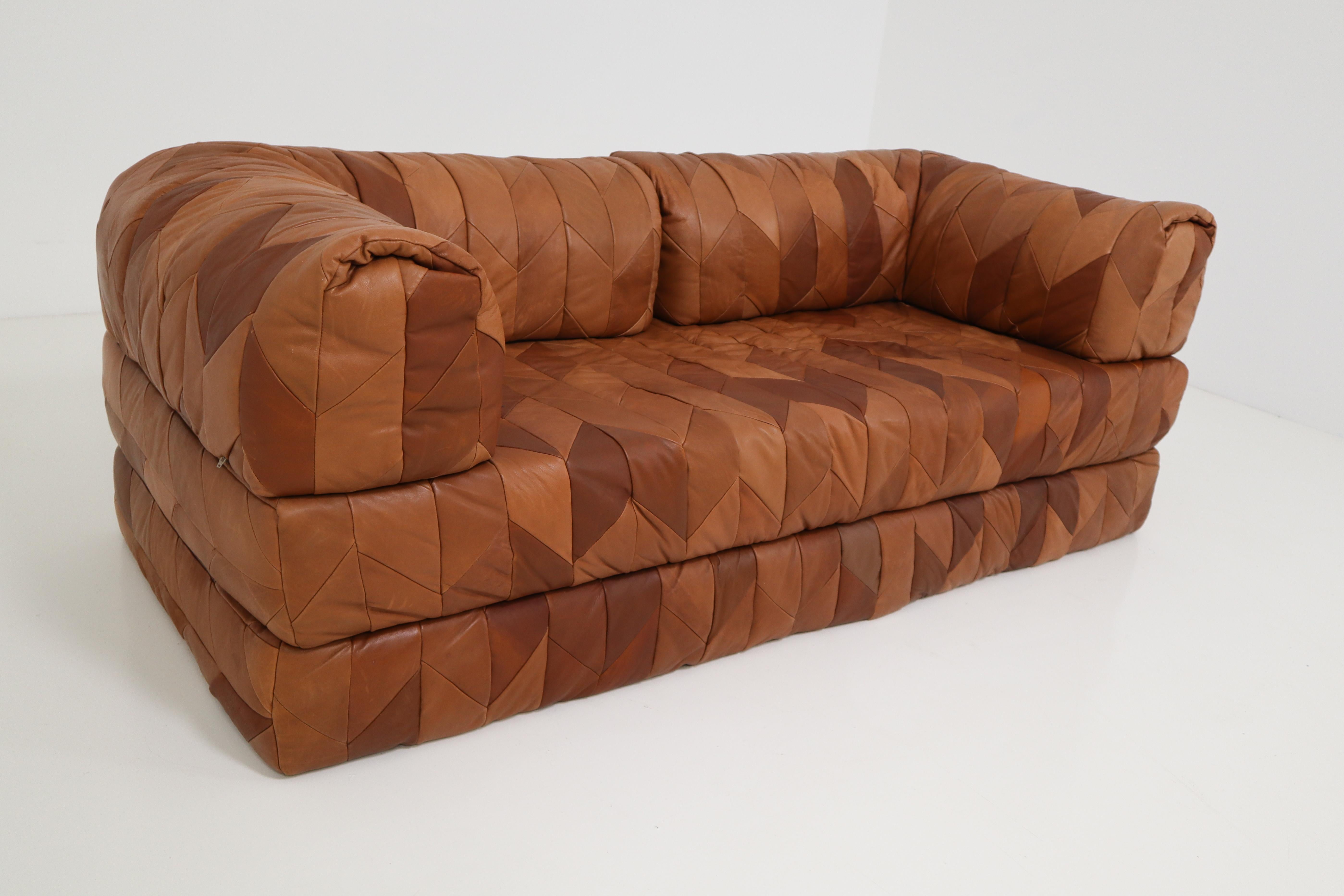 patchwork leather sofa
