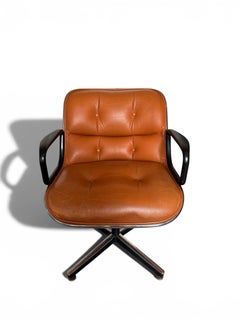 Vintage Cognac Leather Pollock Executive Chair by Knoll