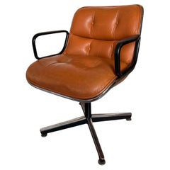 Vintage Cognac Leather Pollock Executive Chair by Knoll