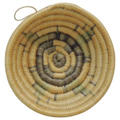 Vintage Coiled Round Decorative Basket