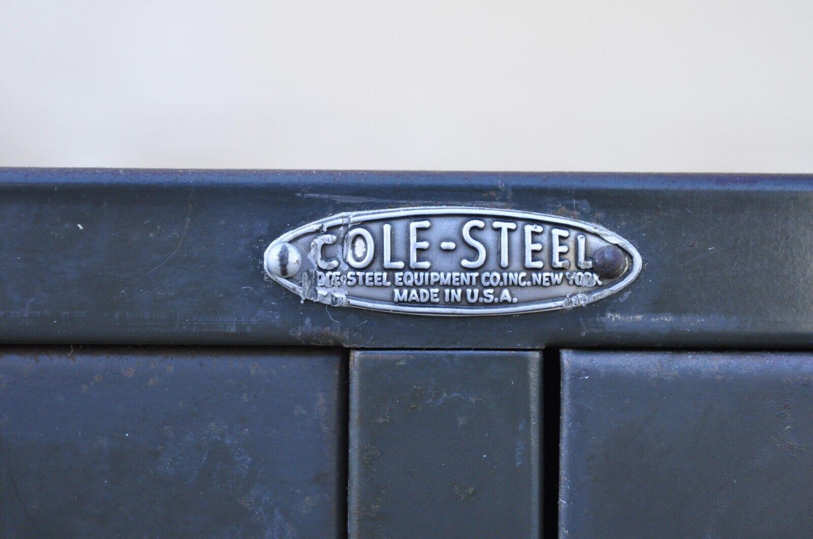 20ième siècle Cole Steel Industrial Steel Metal Gray Stacking Work File Card Cabinet en vente