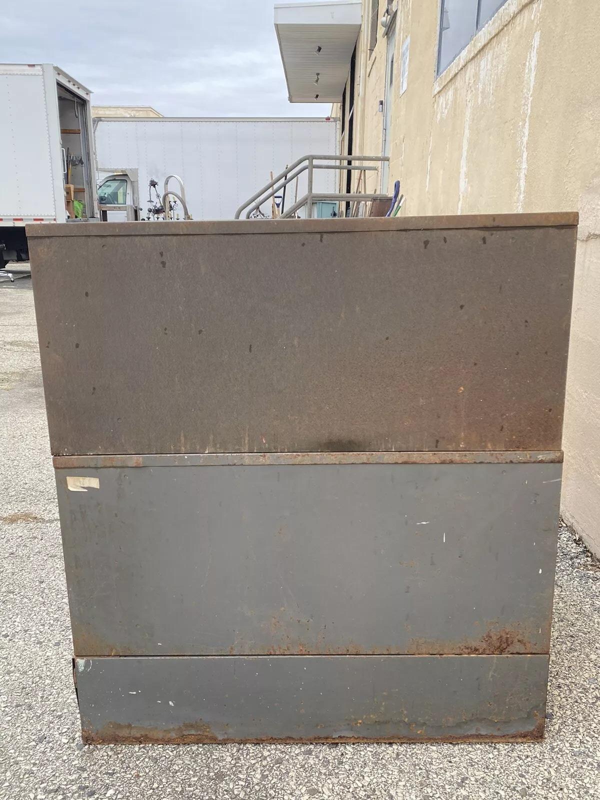 Archivador plano apilable vintage Cole Steel Metal Industrial con 10 cajones en venta 5