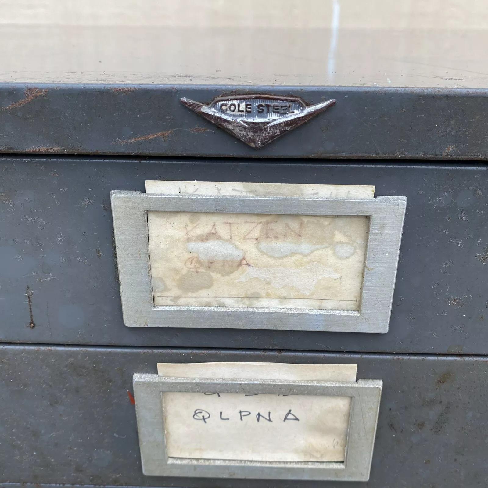 Archivador plano apilable vintage Cole Steel Metal Industrial con 10 cajones en Bueno estado para la venta en Philadelphia, PA