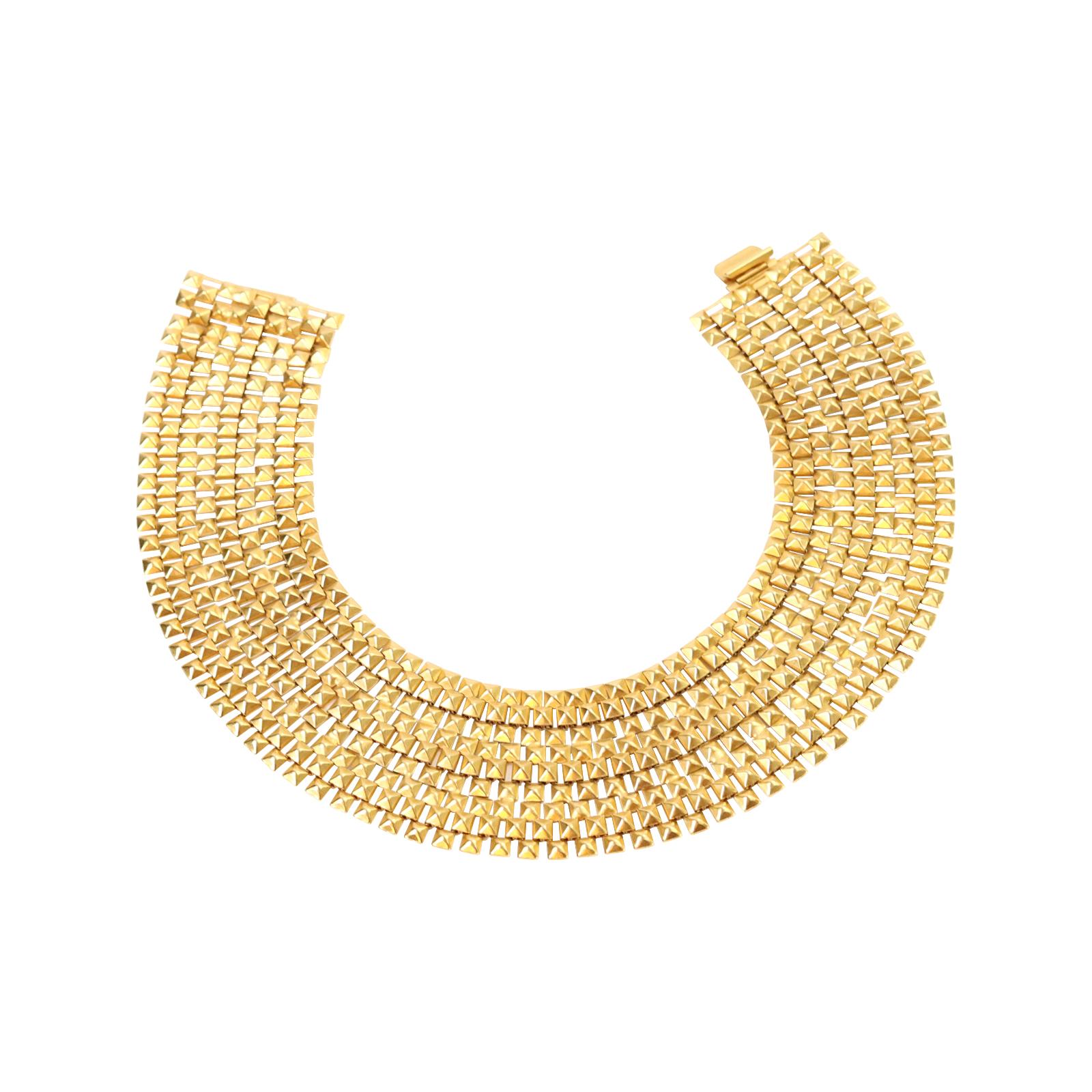 Collana vintage con collare in tonalità oro, circa anni '80 in vendita 4