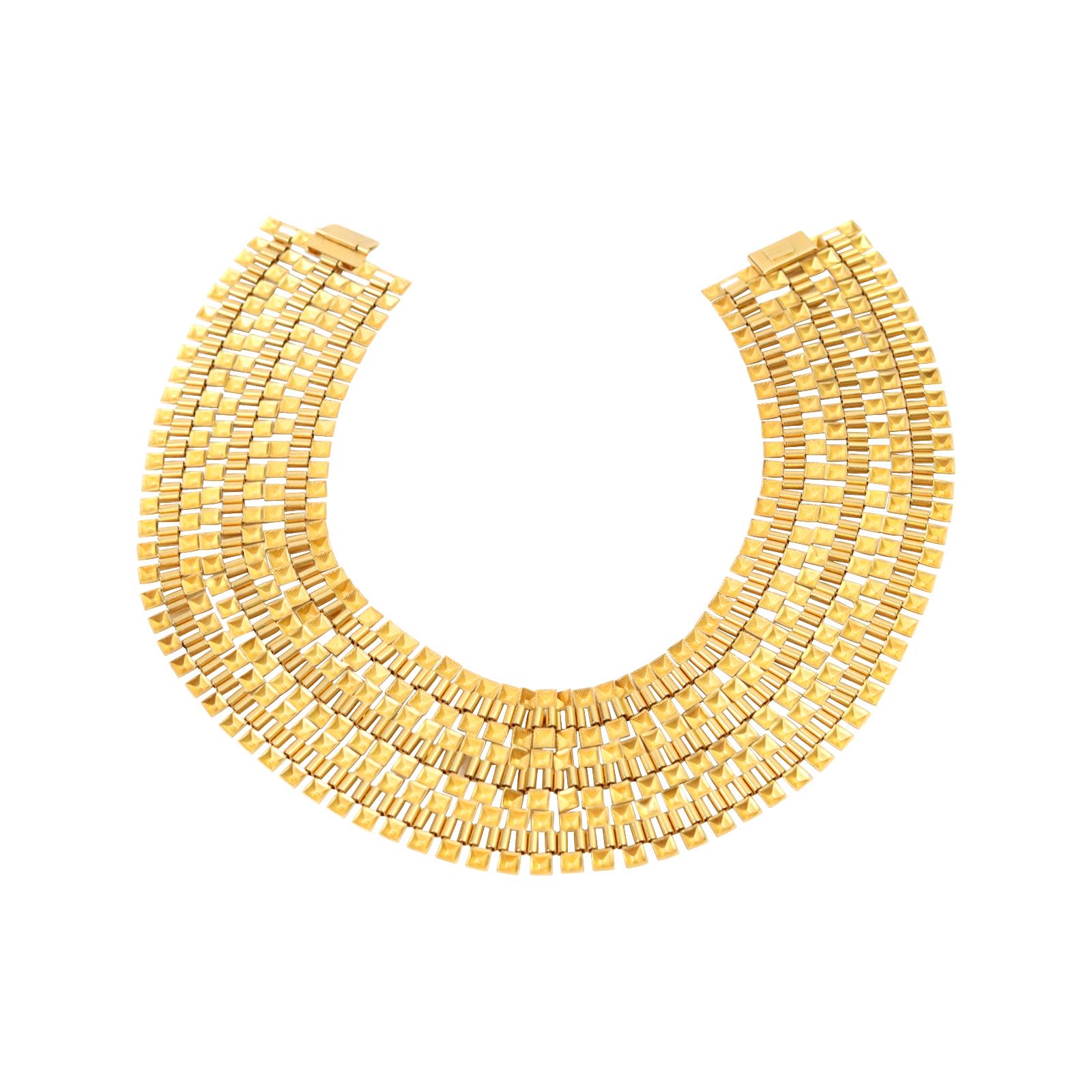 Collana vintage con collare in tonalità oro, circa anni '80 in vendita 5