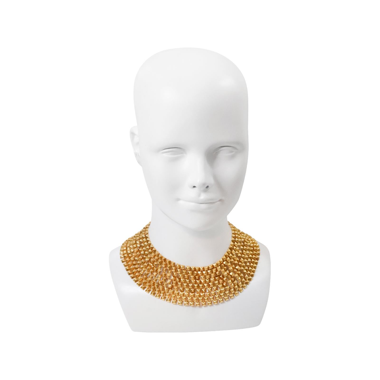 da uomo o donna Collana vintage con collare in tonalità oro, circa anni '80 in vendita