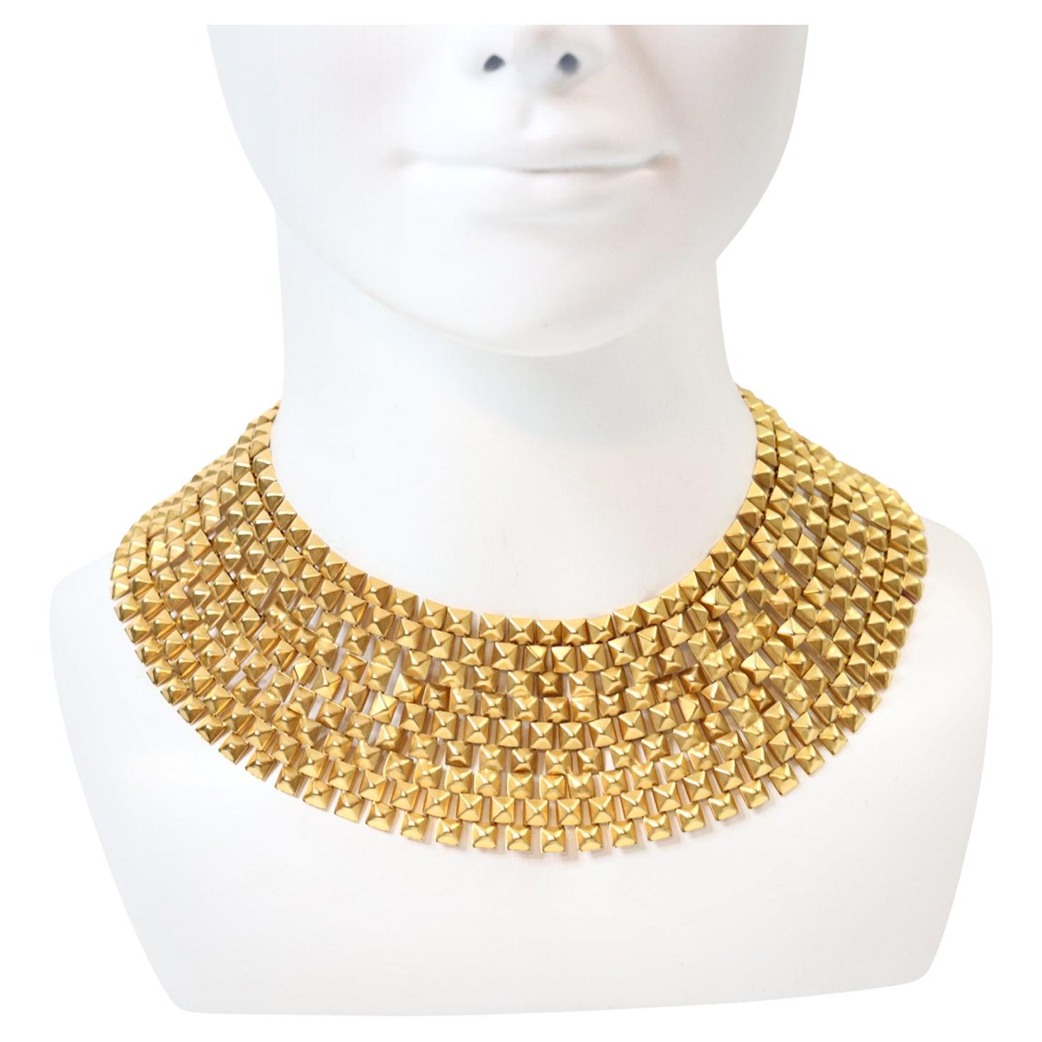 Vintage Gold Tone Collar Necklace Circa 1980's