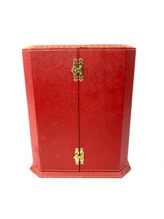 Dekorative Cartier-Uhrschachtel in Rot und Gold für Sammlerstücke