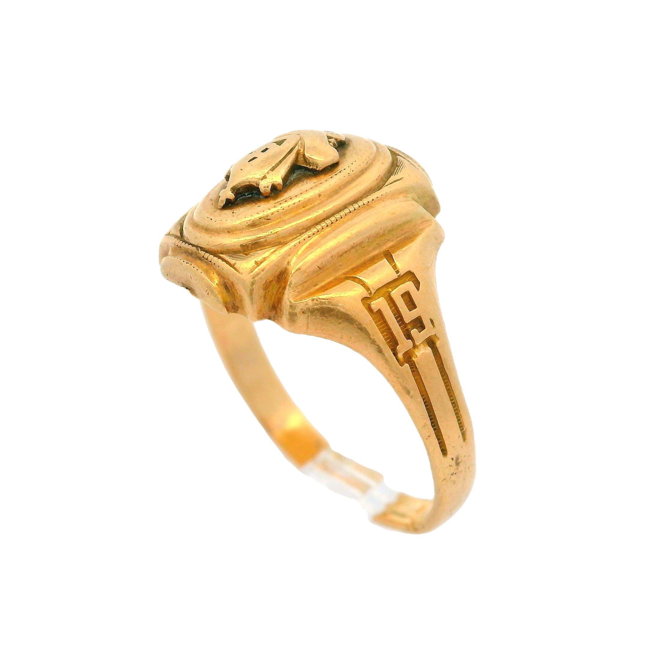 Vintage Collectible 10k Yellow Gold 1941 Balfour Class Ring Size 7 For Sale 3