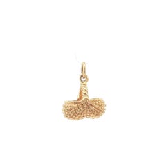 Vintage Collectible 14k Yellow Gold Detailed Picnic Basket Charm Pendant