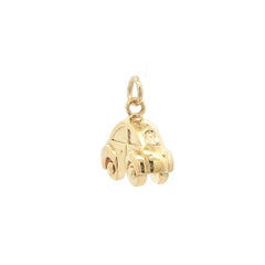 Vintage Collectible 18k Yellow Gold Beetle Car Puffed Charm Pendant w/ Bail