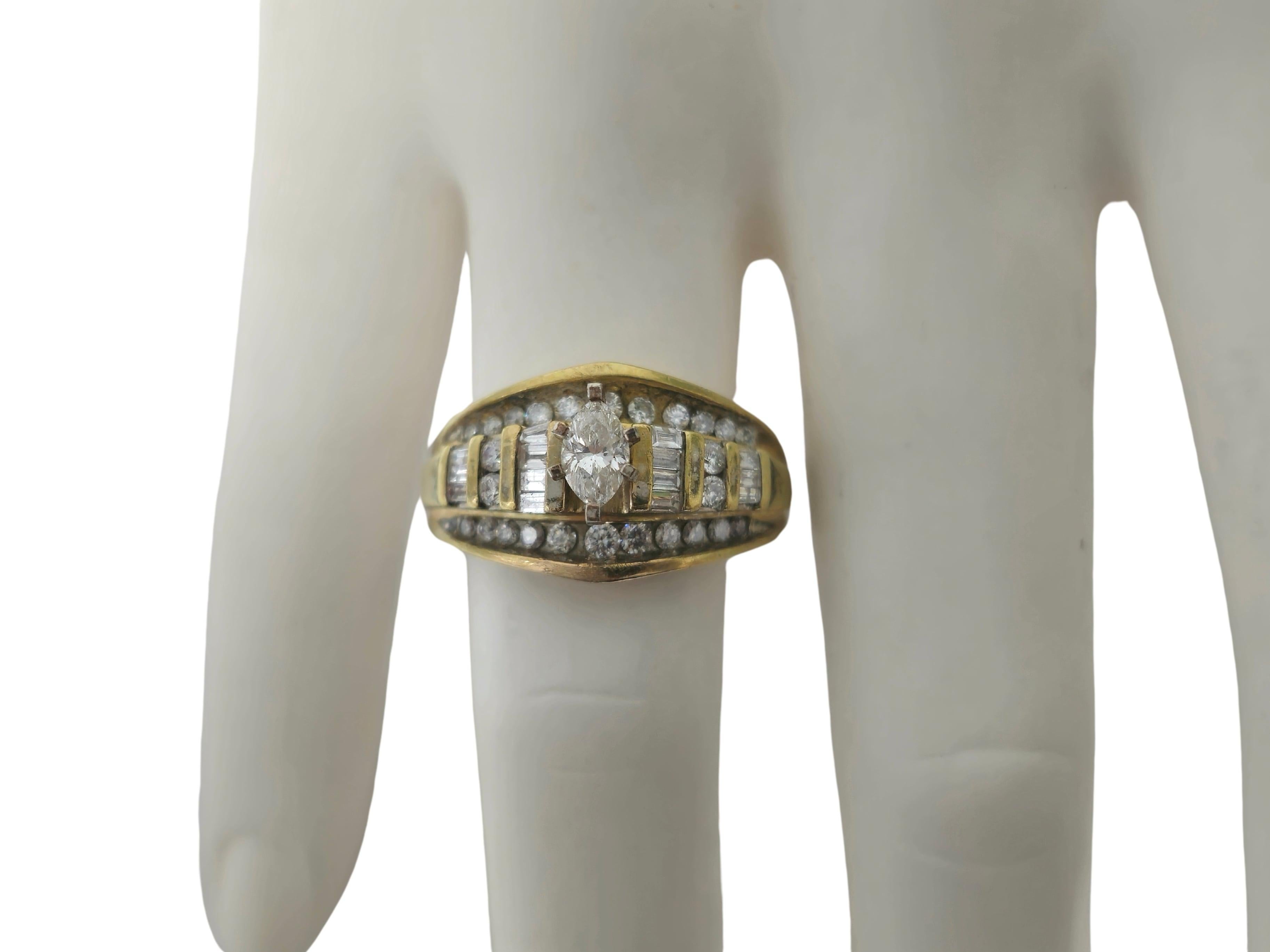 Women's Vintage Collectible 2.90 Carat Diamond Engagement Ring 14k Gold For Sale