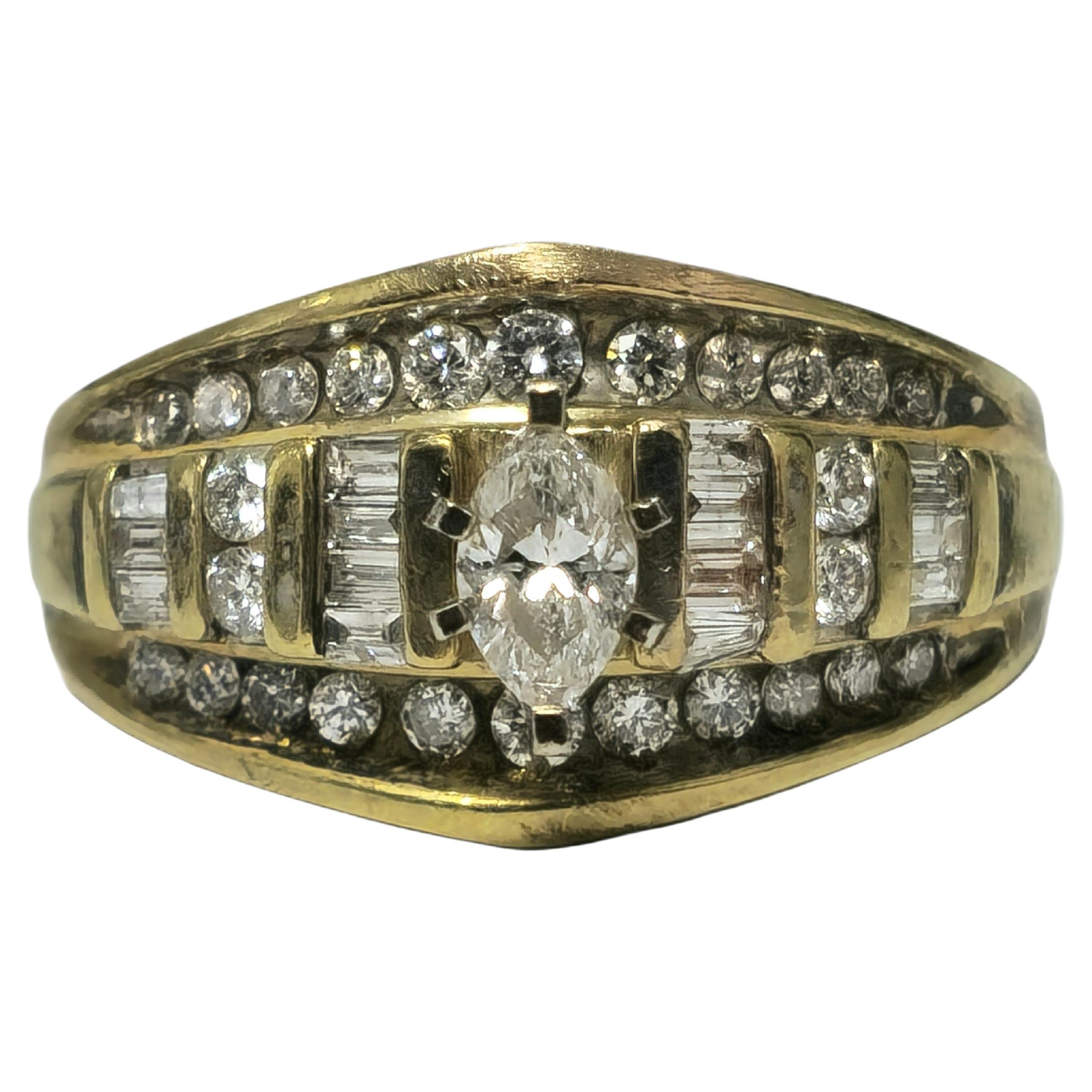 Vintage Collectible 2.90 Carat Diamond Engagement Ring 14k Gold