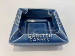Vintage Collectible Ceramic Ashtray with Iconic French Hotel Landmarks