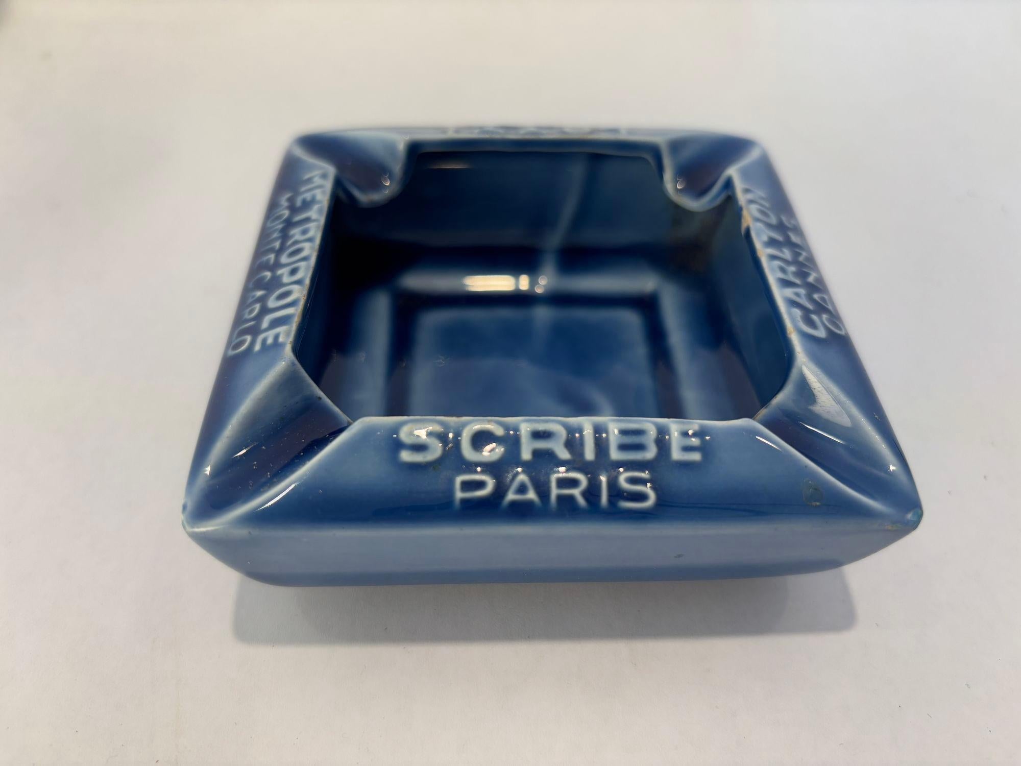 Posacenere vintage da collezione in ceramica con i punti di riferimento degli hotel francesi In condizioni buone a North Hollywood, CA