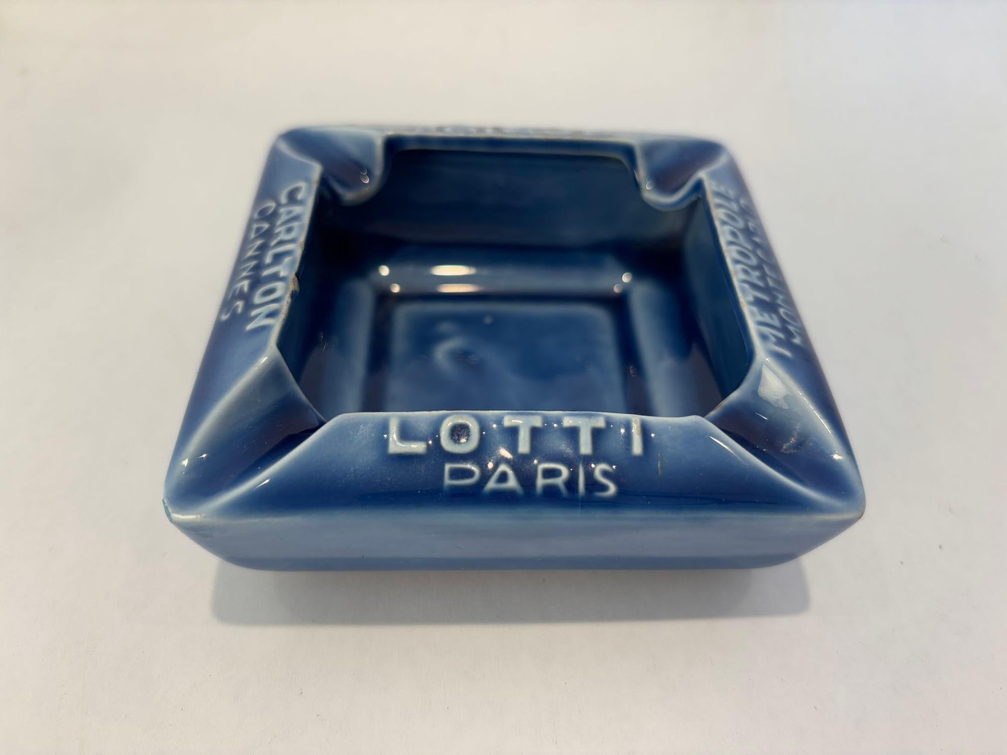 Ceramica Posacenere vintage da collezione in ceramica con i punti di riferimento degli hotel francesi