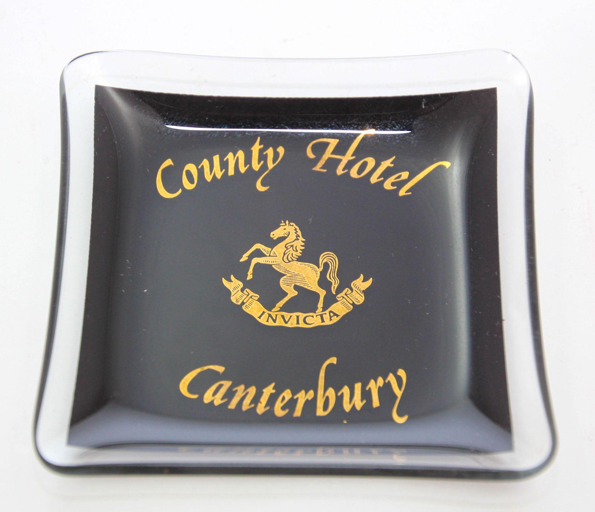 Country Vintage Collectible Dish County Hotel Canterbury England 1960s For Sale