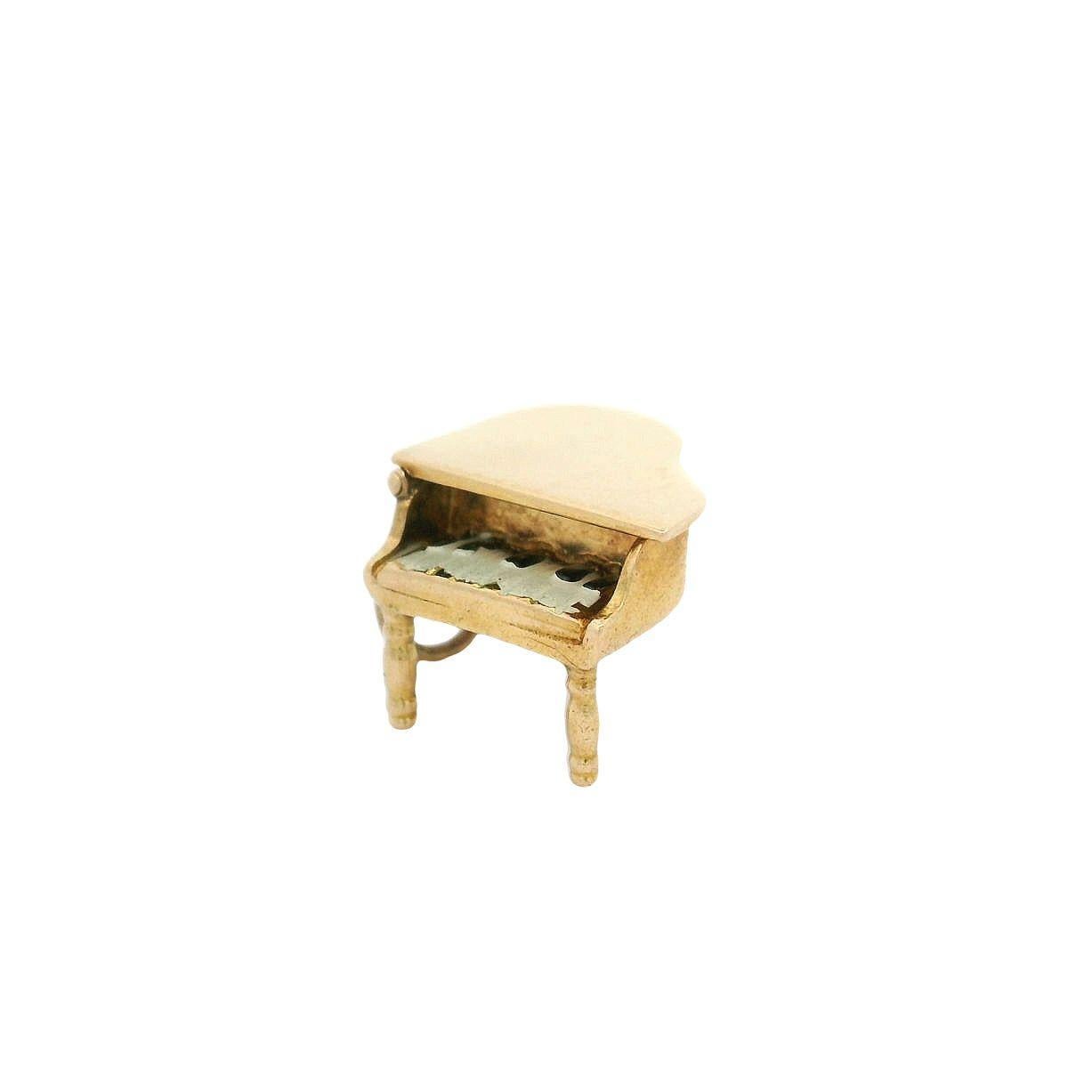 Ciondolo da collezione in oro con pianoforte a coda e chiavi smaltate in vendita 1