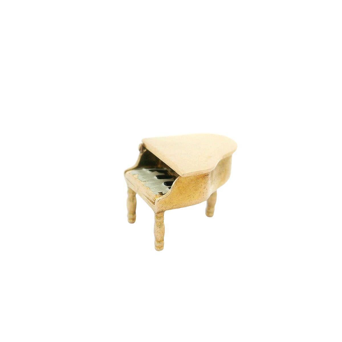 Ciondolo da collezione in oro con pianoforte a coda e chiavi smaltate in vendita 2