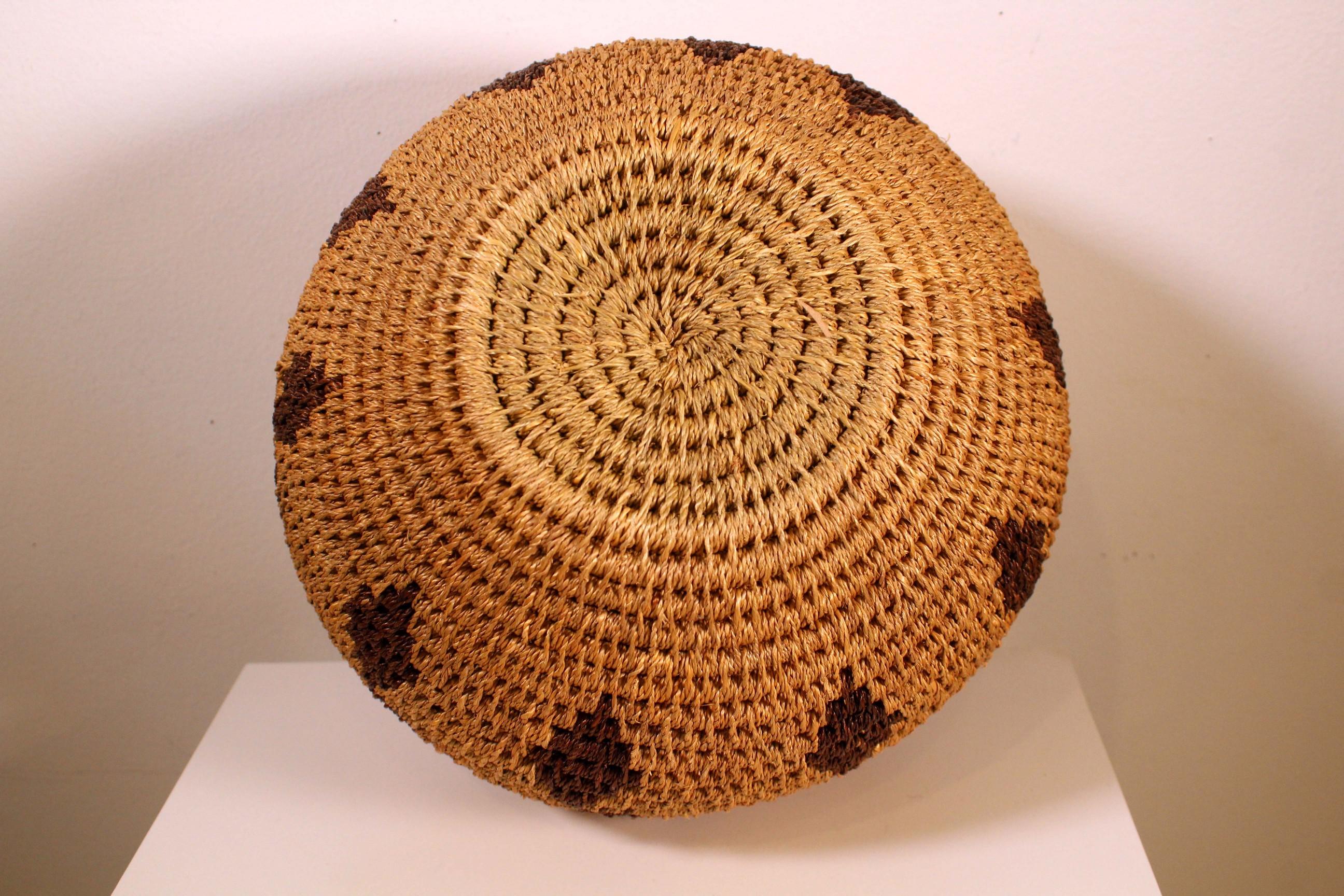 Vintage Collectible Hopi Pueblo Native American Ceremonial Woven Basket Bowl 3