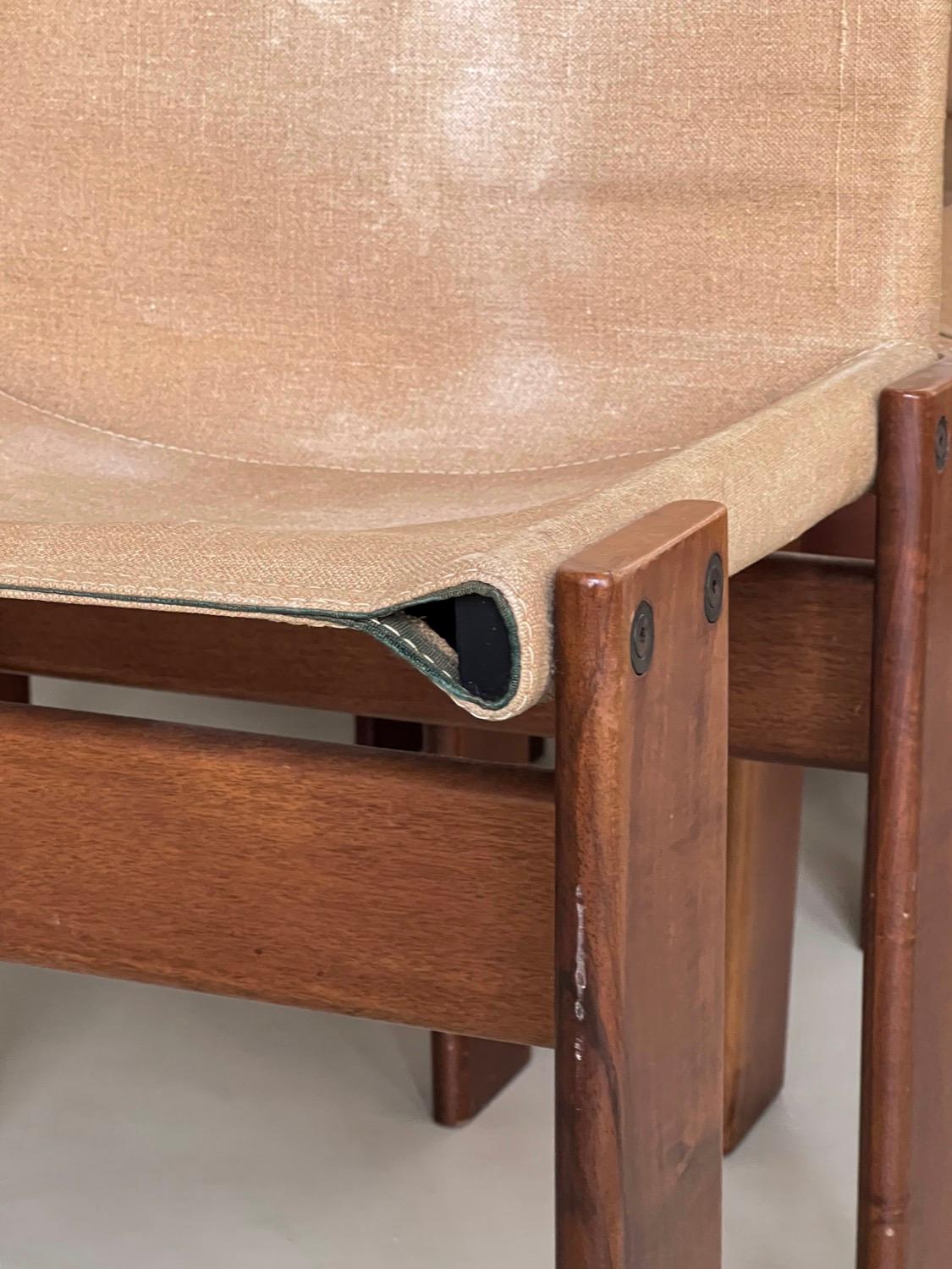 Vintage, Collectible, Rare Italian Monk Dining Chairs by Afra & Tobia Scarpa For Sale 7