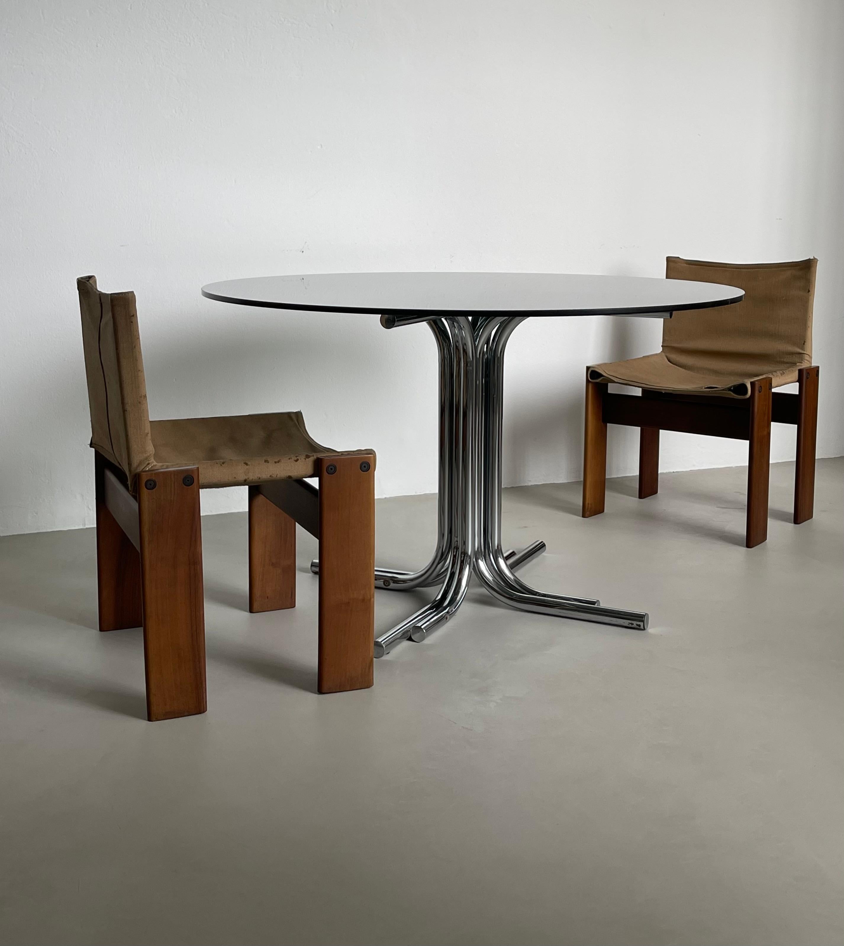 6 Dining Chairs - Monk by Afra e Tobia Scarpa 
The price indicated is for the single chair .

Offered for sale is a rare set of six 