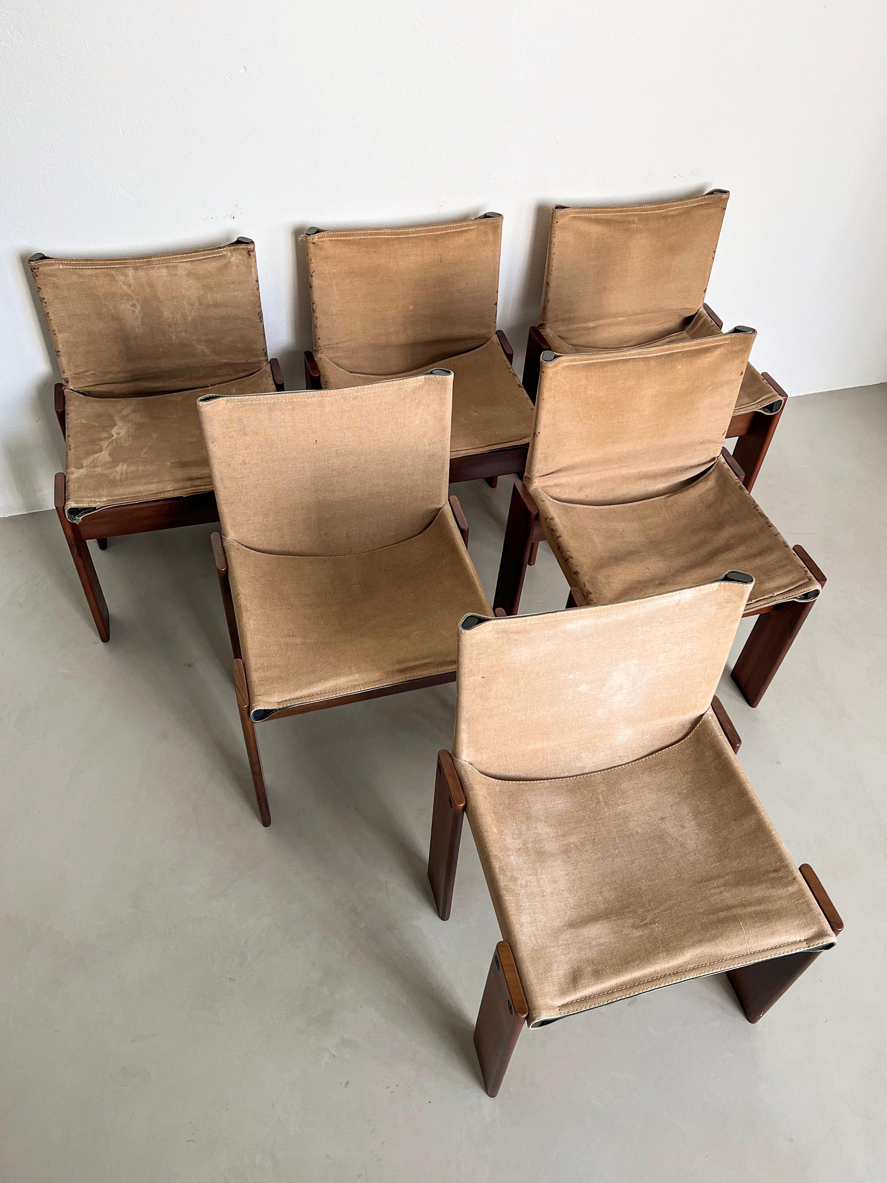 Vintage, Collectible, Rare Italian Monk Dining Chairs by Afra & Tobia Scarpa In Good Condition For Sale In Milan, IT