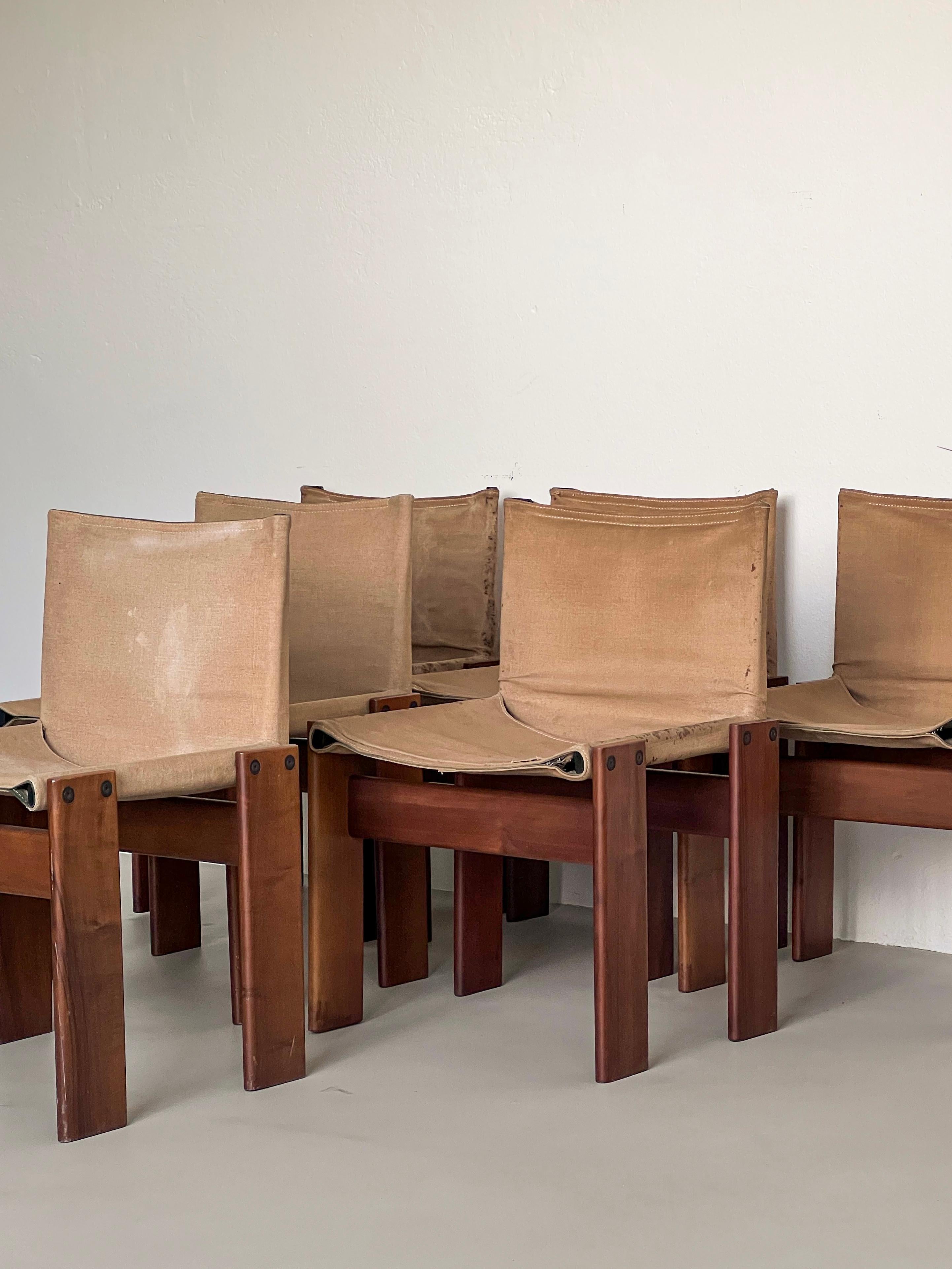 Late 20th Century Vintage, Collectible, Rare Italian Monk Dining Chairs by Afra & Tobia Scarpa For Sale
