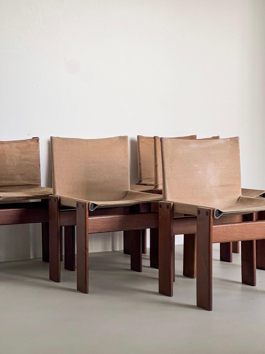 Vintage, Collectible, Rare Italian Monk Dining Chairs by Afra & Tobia Scarpa For Sale 3