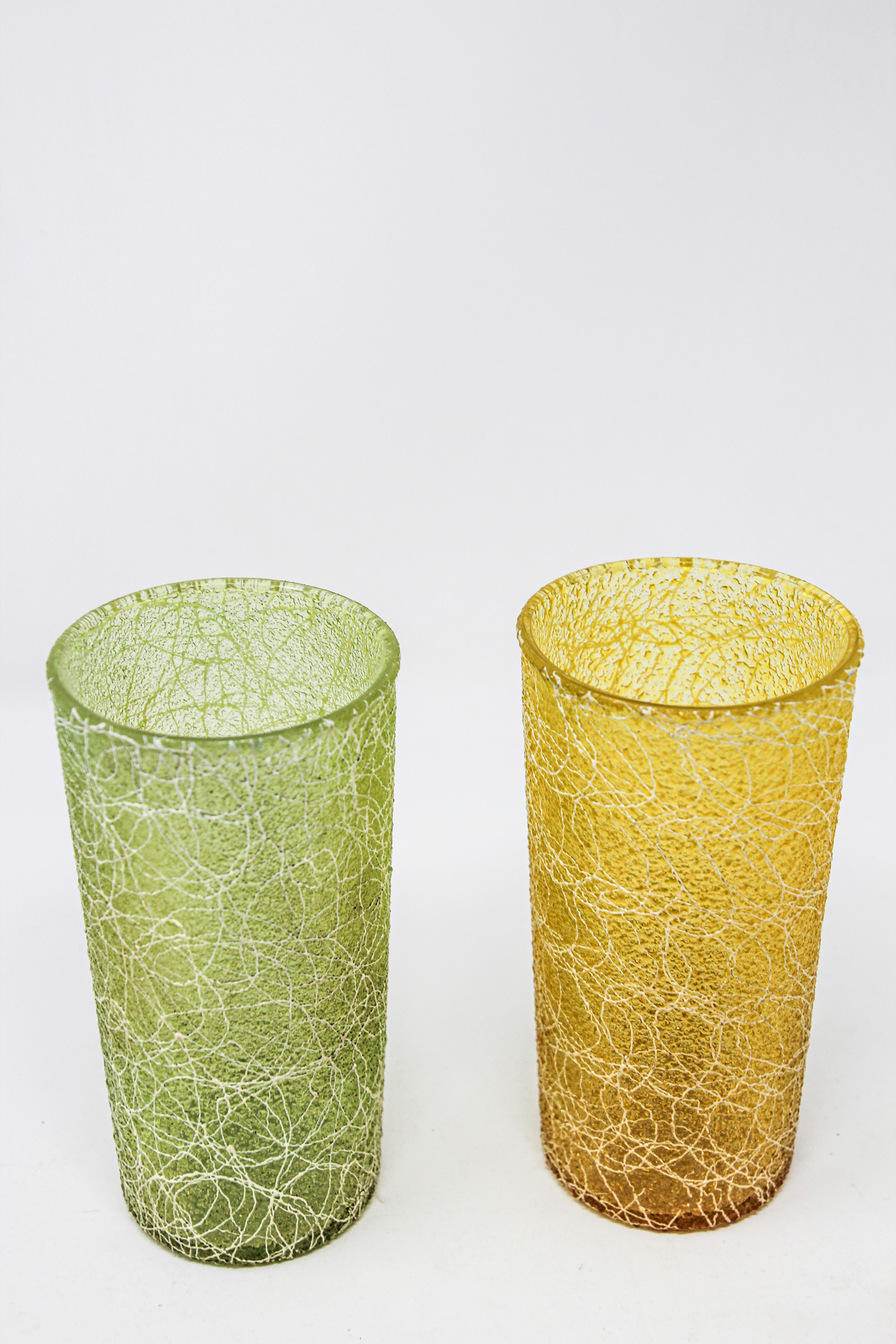 Mid-Century Modern Vintage Collectible Retro Highball Spaghetti String Tumblers en vente