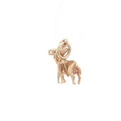 Vintage Collectible Solid Yellow Gold Detailed Matador & Bull Charm Pendant