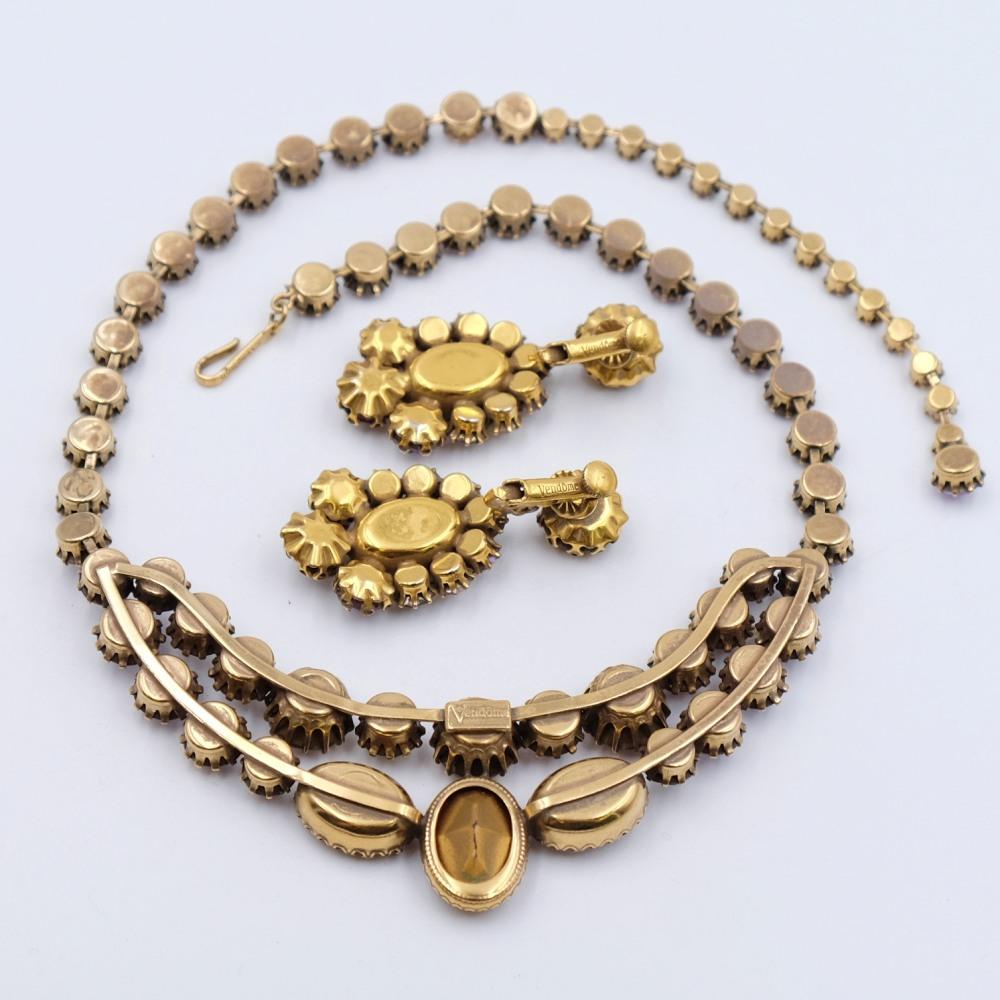 Vintage Collectible Vendome Set Necklace and Earrings For Sale 1