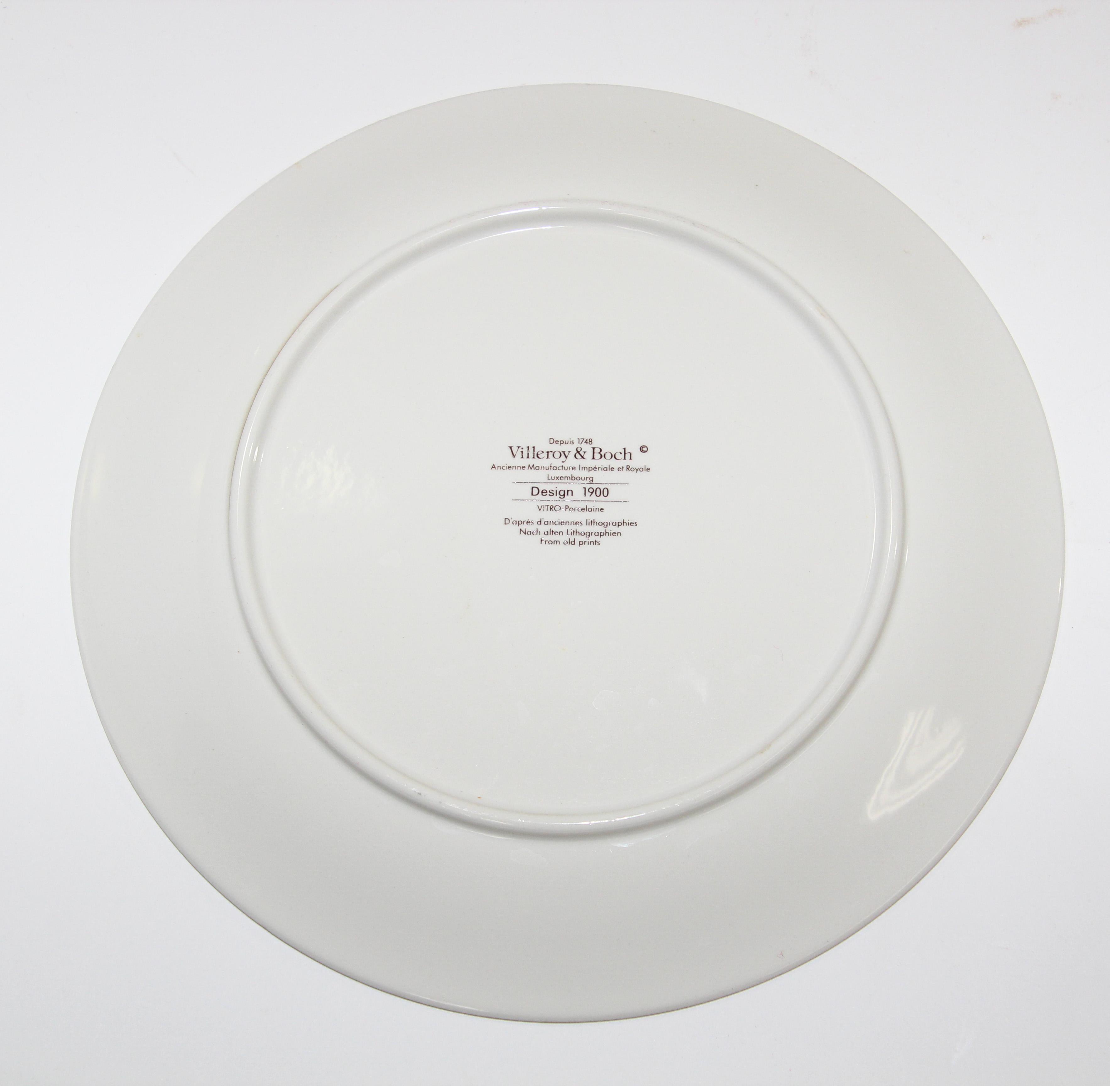 Art Deco Design Porcelain Plate Vintage Collectible Villeroy and Boch 1900 For Sale 2
