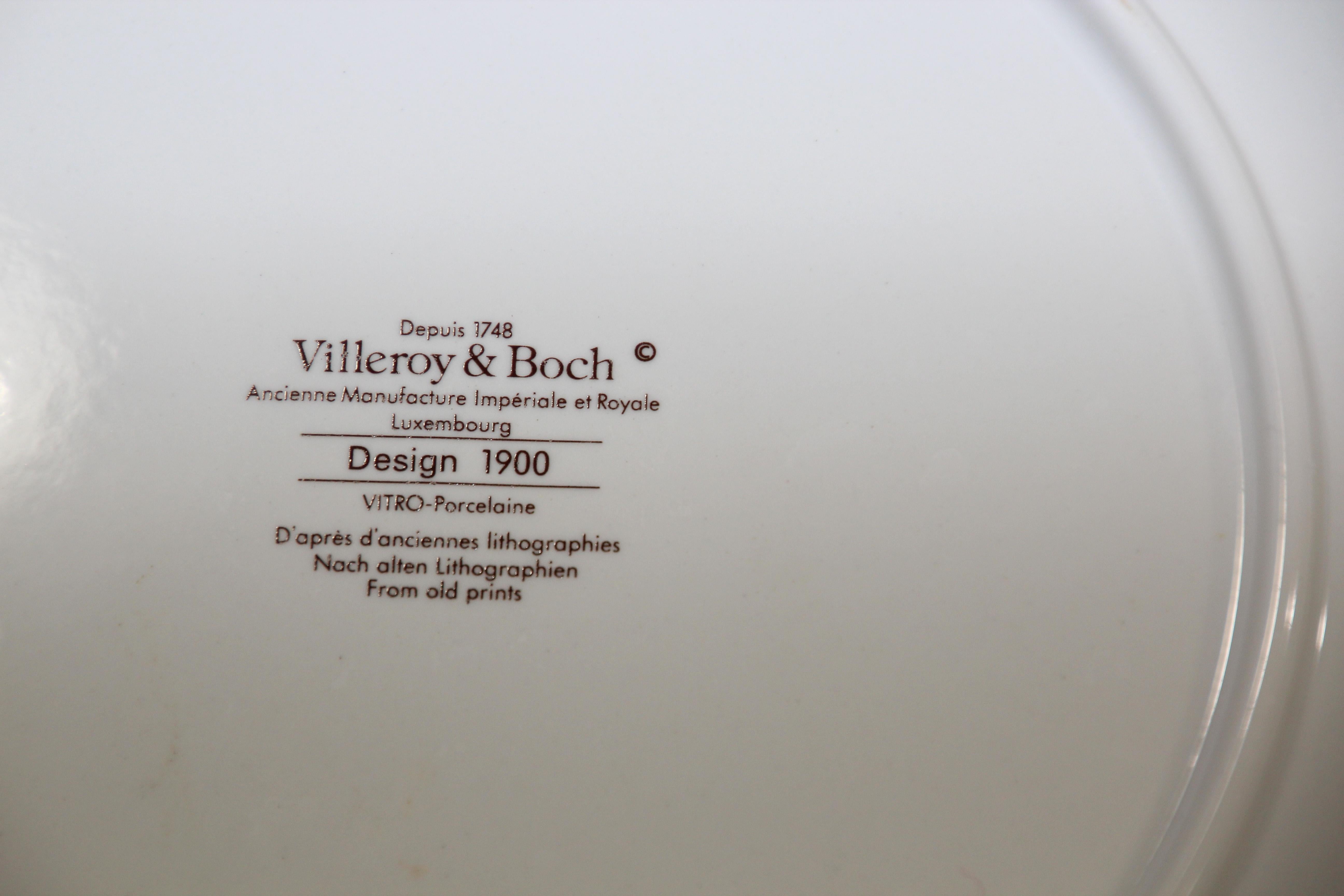 Art Deco Design Porcelain Plate Vintage Collectible Villeroy and Boch 1900 For Sale 4