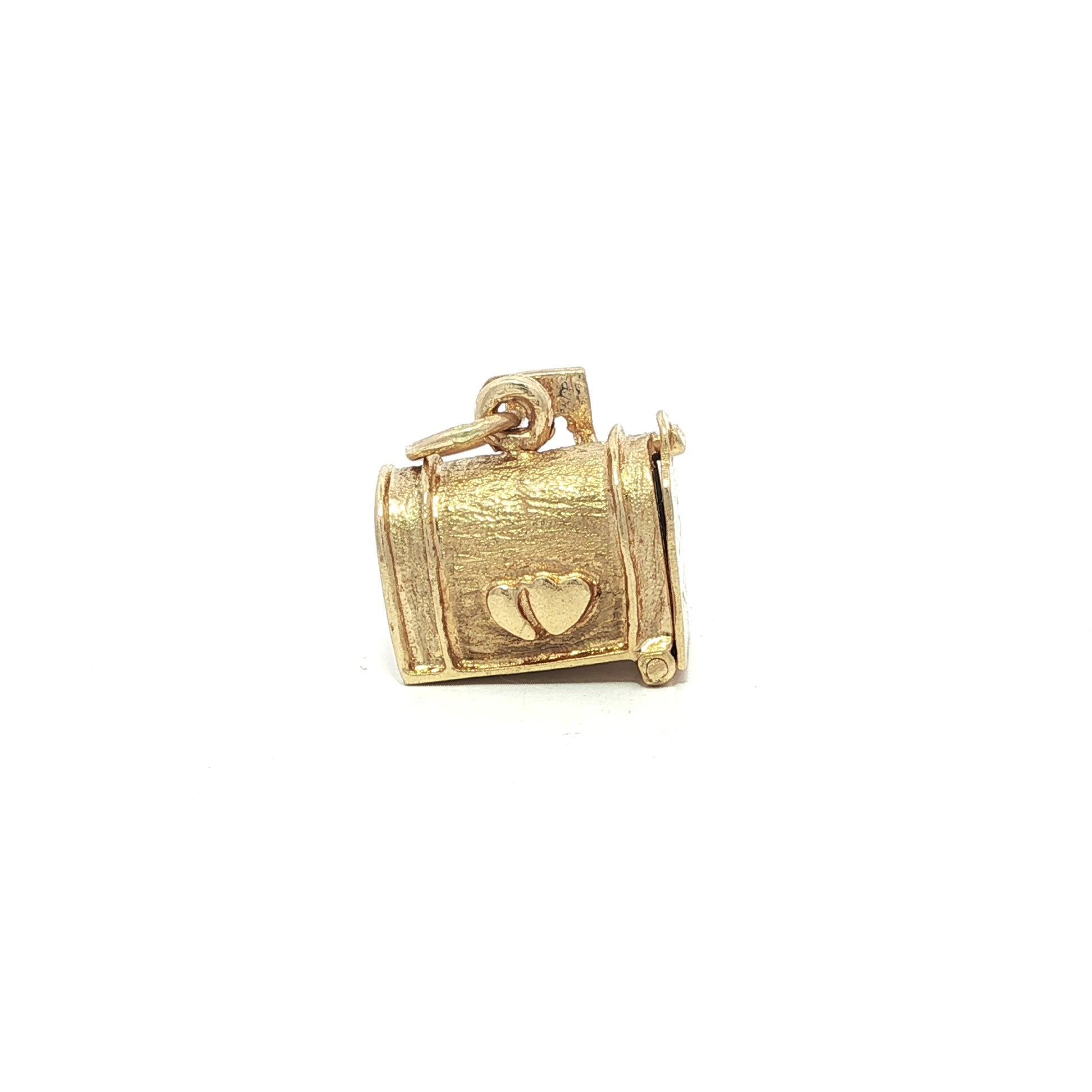 Vintage Collectible Gelbgold US Mail Box Charm Anhänger Damen im Angebot