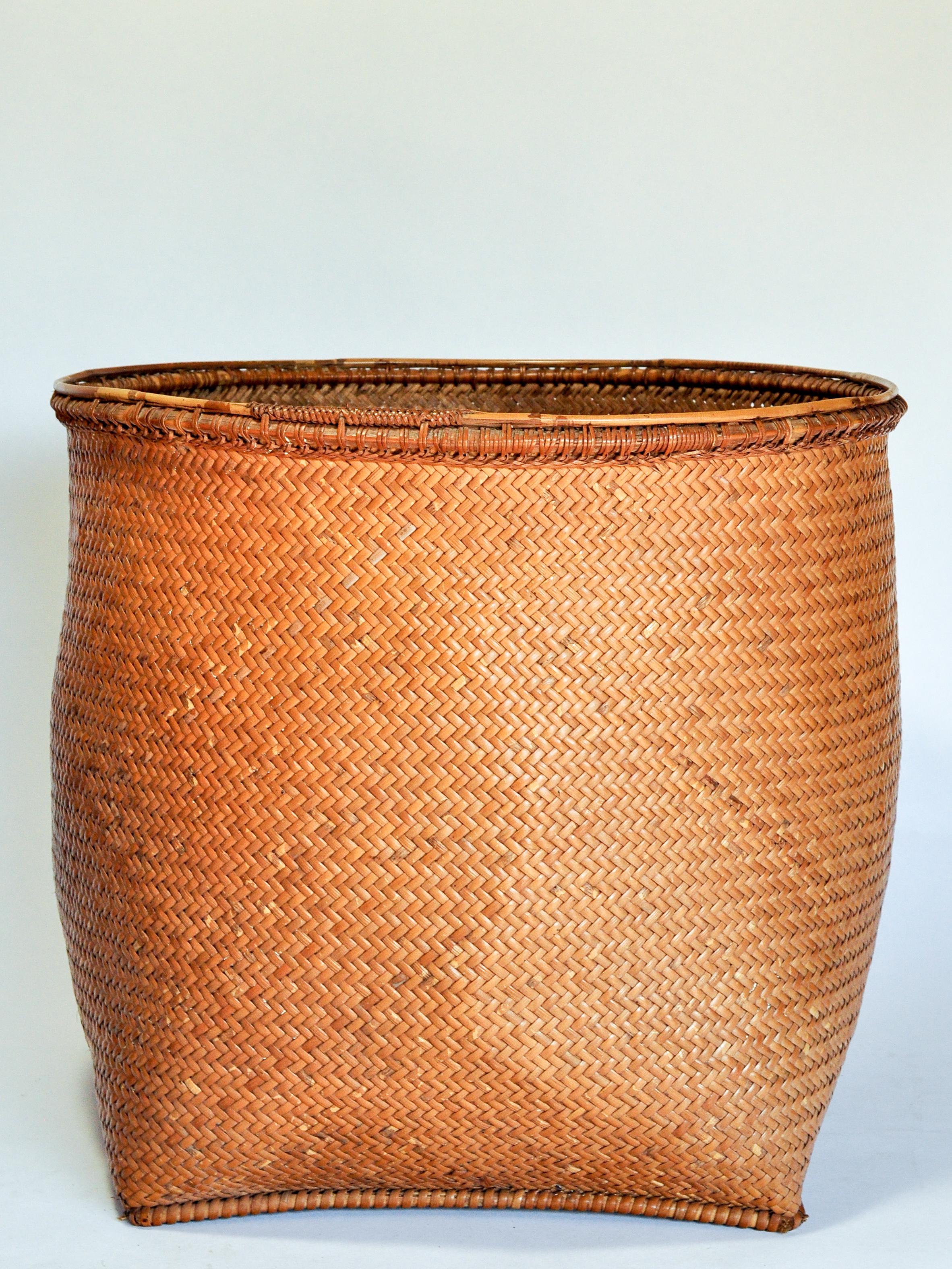 Indonesian Vintage Collecting Basket Dayak of Borneo, Mid-20th Century