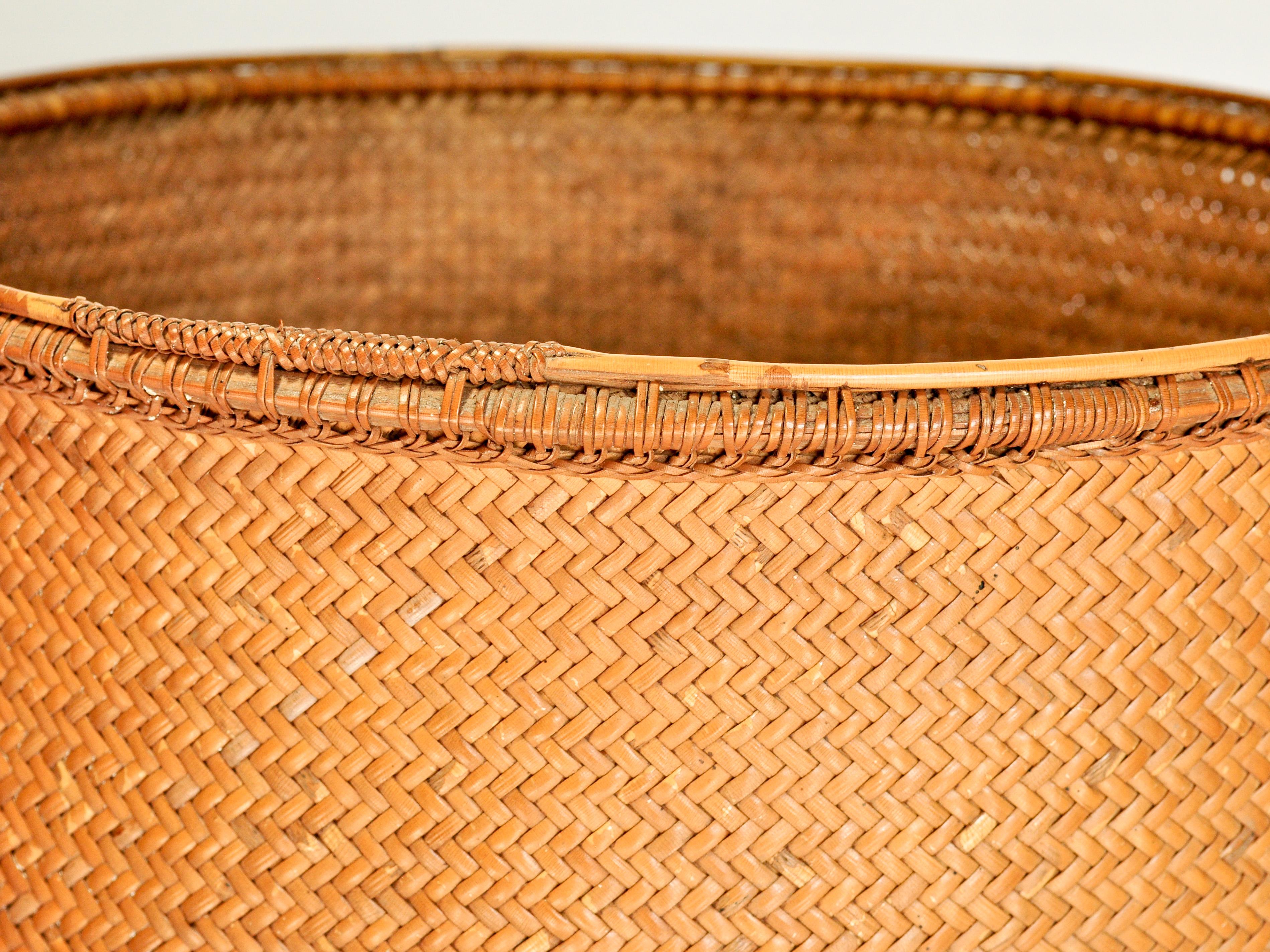 Hand-Crafted Vintage Collecting Basket Dayak of Borneo, Mid-20th Century
