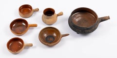 Vintage Collection French Pottery Glazed Brown Cooking Vallauris Pots